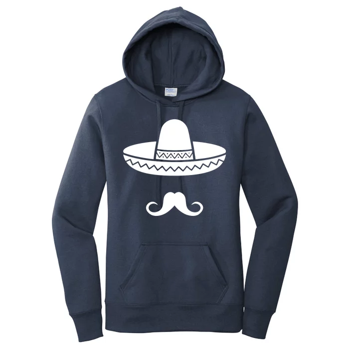 Cinco De Mayo Mexican Sombrero Moustache Women's Pullover Hoodie