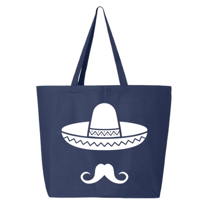 Cinco De Mayo Mexican Sombrero Moustache 25L Jumbo Tote