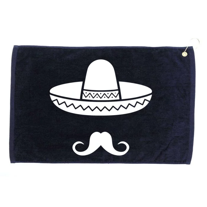 Cinco De Mayo Mexican Sombrero Moustache Grommeted Golf Towel