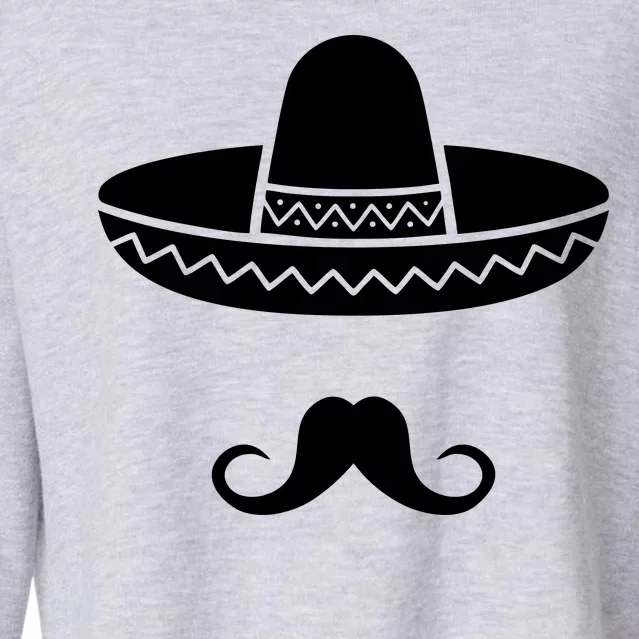 Cinco De Mayo Mexican Sombrero Moustache Cropped Pullover Crew