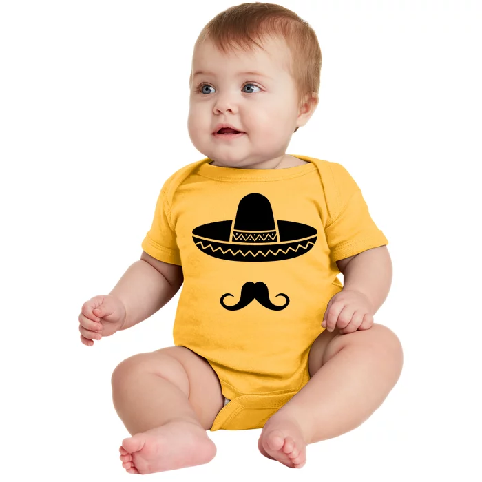 Cinco De Mayo Mexican Sombrero Moustache1 Baby Bodysuit