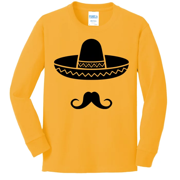 Cinco De Mayo Mexican Sombrero Moustache1 Kids Long Sleeve Shirt