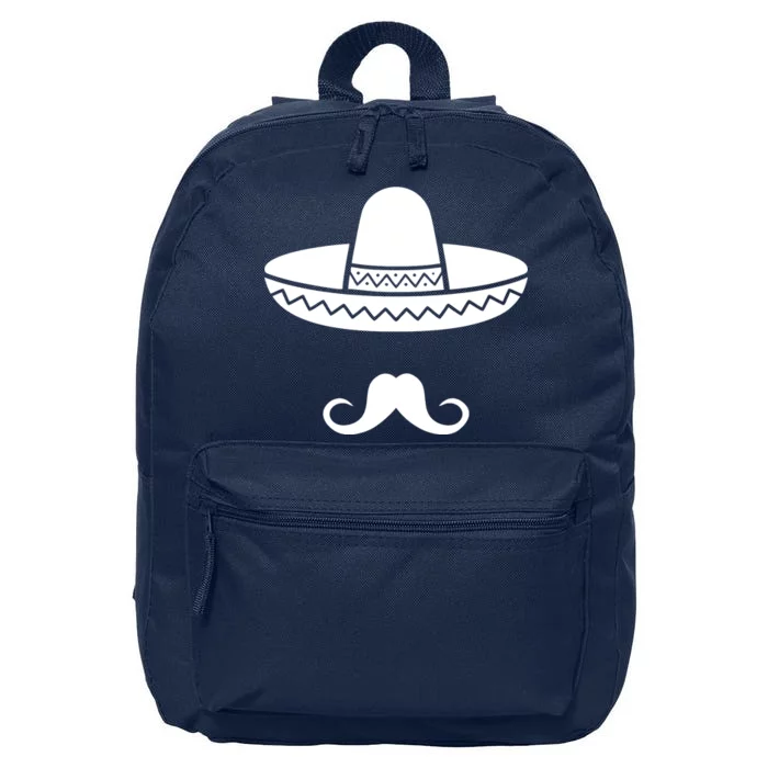 Cinco De Mayo Mexican Sombrero Moustache1 16 in Basic Backpack