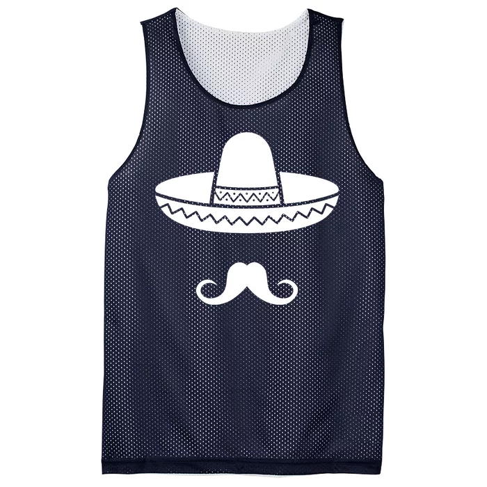 Cinco De Mayo Mexican Sombrero Moustache1 Mesh Reversible Basketball Jersey Tank