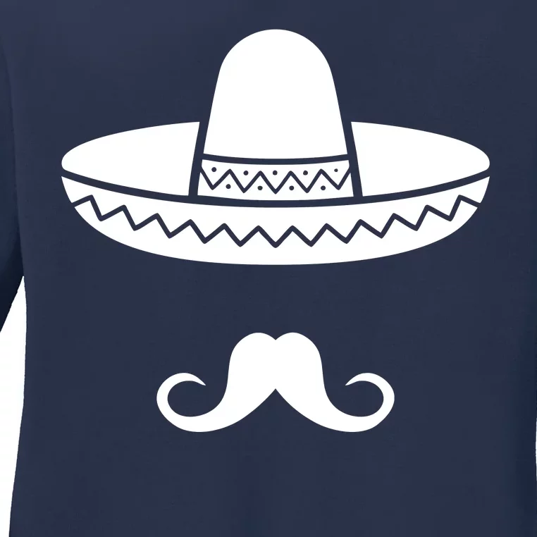 Cinco De Mayo Mexican Sombrero Moustache1 Ladies Long Sleeve Shirt