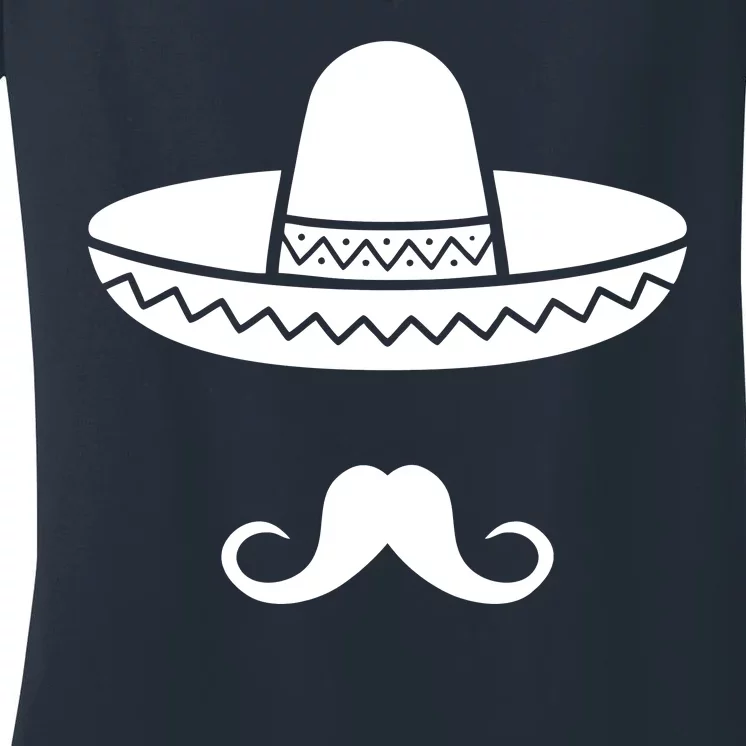 Cinco De Mayo Mexican Sombrero Moustache1 Women's V-Neck T-Shirt