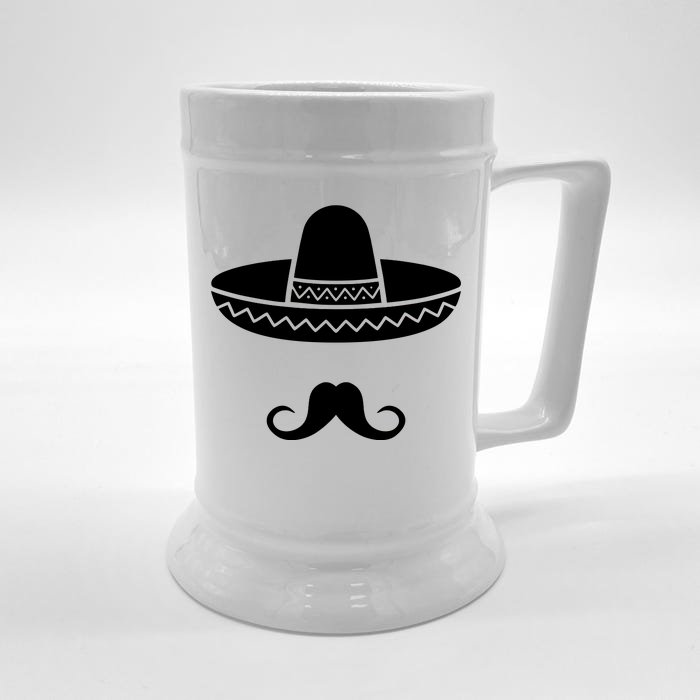 Cinco De Mayo Mexican Sombrero Moustache1 Front & Back Beer Stein