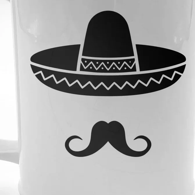 Cinco De Mayo Mexican Sombrero Moustache1 Front & Back Beer Stein