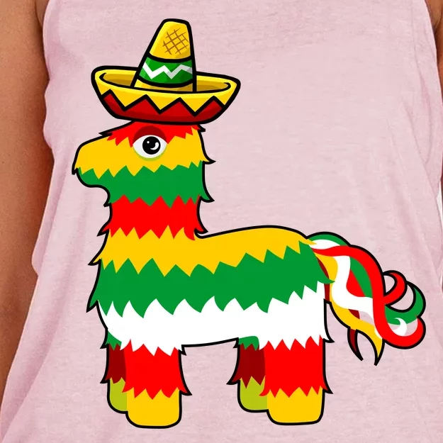 Cinco De Mayo Party Pinata Fiesta Sombrero Women's Knotted Racerback Tank