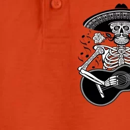 Cinco De Mayo Skeleton Playing the Guitar Dry Zone Grid Performance Polo