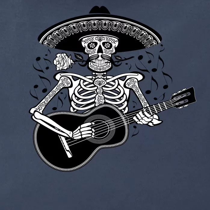 Cinco De Mayo Skeleton Playing the Guitar Zip Tote Bag