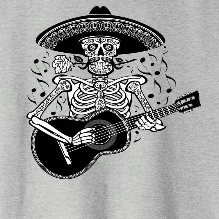 Cinco De Mayo Skeleton Playing the Guitar Women's Crop Top Tee