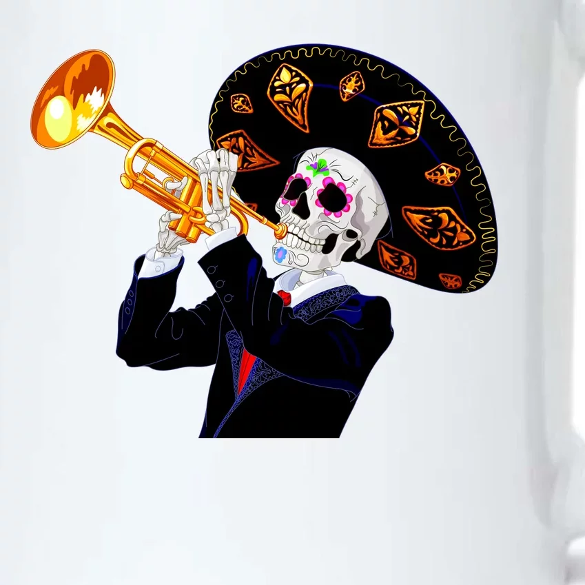 Cinco De Mayo Sugar Skull Playing Trumpet Black Color Changing Mug