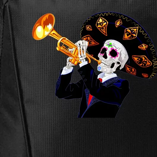 Cinco De Mayo Sugar Skull Playing Trumpet City Backpack