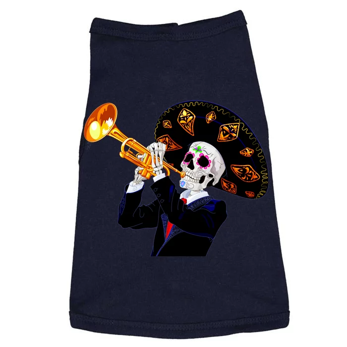 Cinco De Mayo Sugar Skull Playing Trumpet Doggie Tank