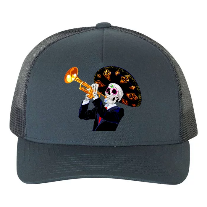 Cinco De Mayo Sugar Skull Playing Trumpet Yupoong Adult 5-Panel Trucker Hat