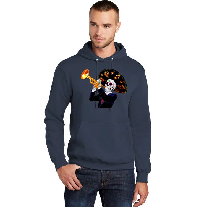 Cinco De Mayo Sugar Skull Playing Trumpet Tall Hoodie