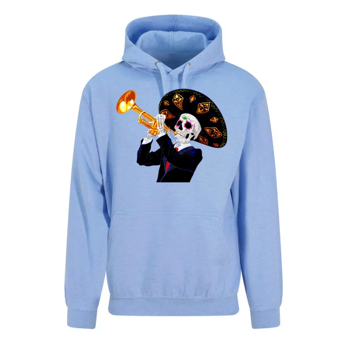 Cinco De Mayo Sugar Skull Playing Trumpet Unisex Surf Hoodie