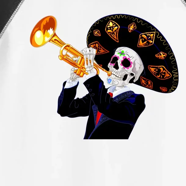 Cinco De Mayo Sugar Skull Playing Trumpet Toddler Fine Jersey T-Shirt