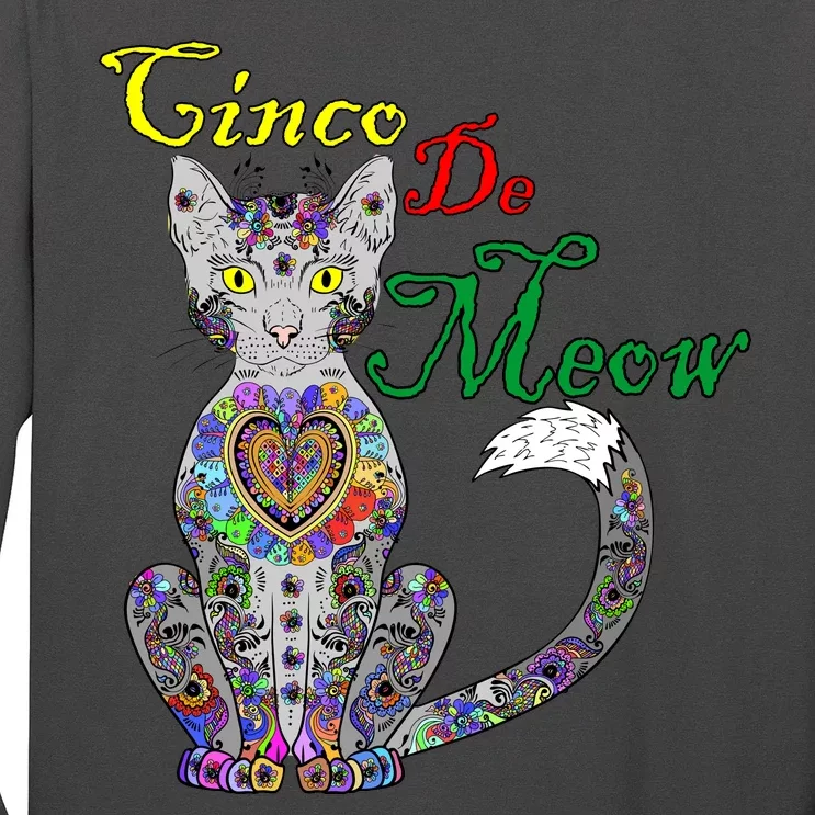 Cinco De Meow Funny Mexican Cat Long Sleeve Shirt