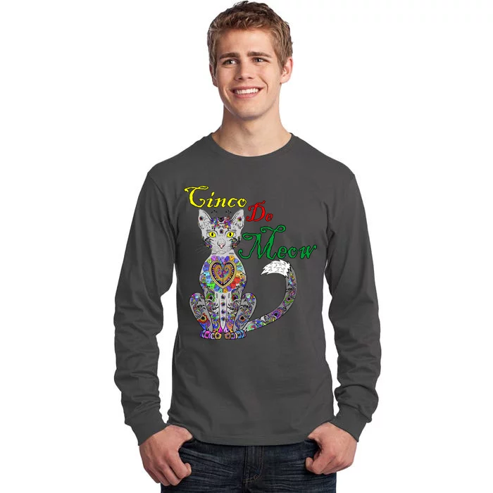 Cinco De Meow Funny Mexican Cat Tall Long Sleeve T-Shirt