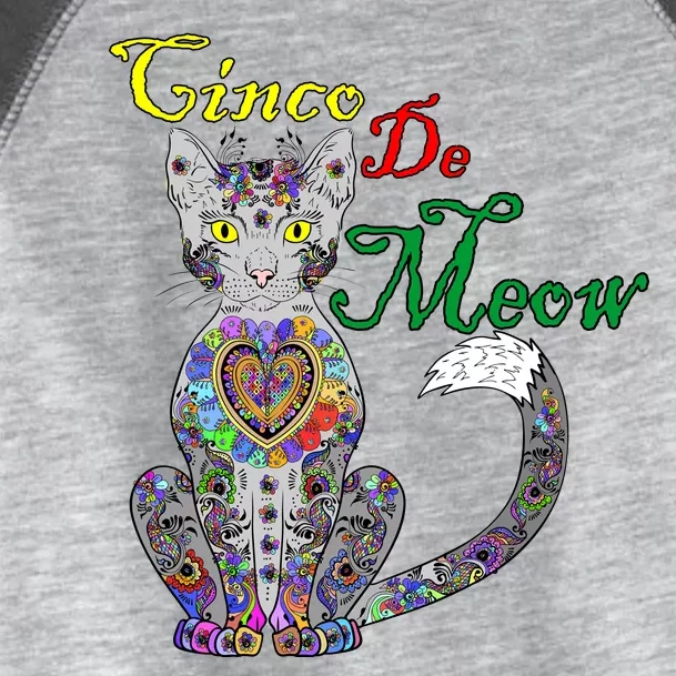 Cinco De Meow Funny Mexican Cat Toddler Fine Jersey T-Shirt