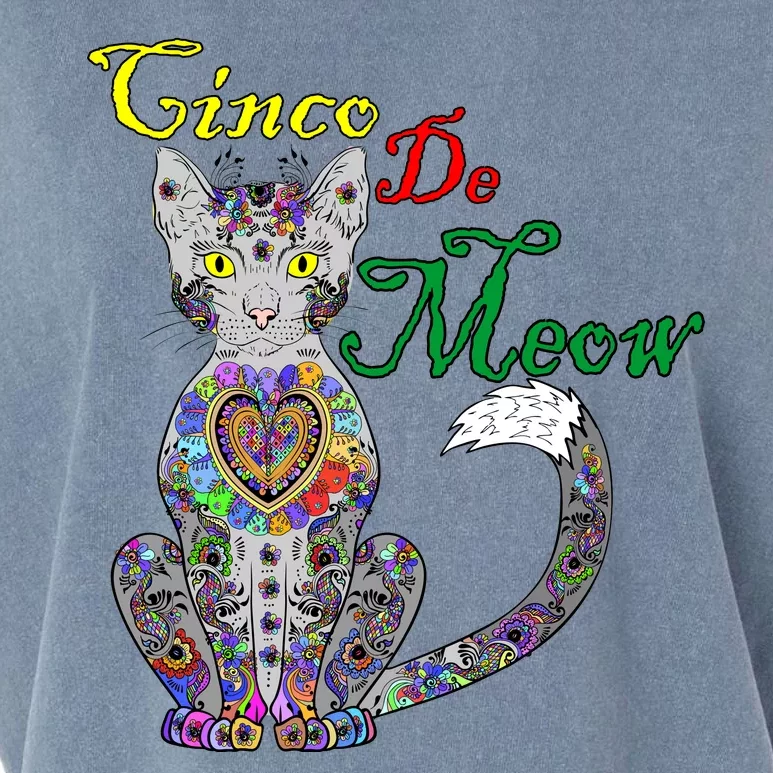 Cinco De Meow Funny Mexican Cat Garment-Dyed Women's Muscle Tee