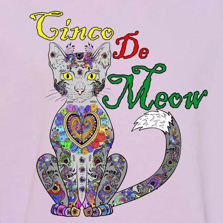 Cinco De Meow Funny Mexican Cat Garment-Dyed Sweatshirt