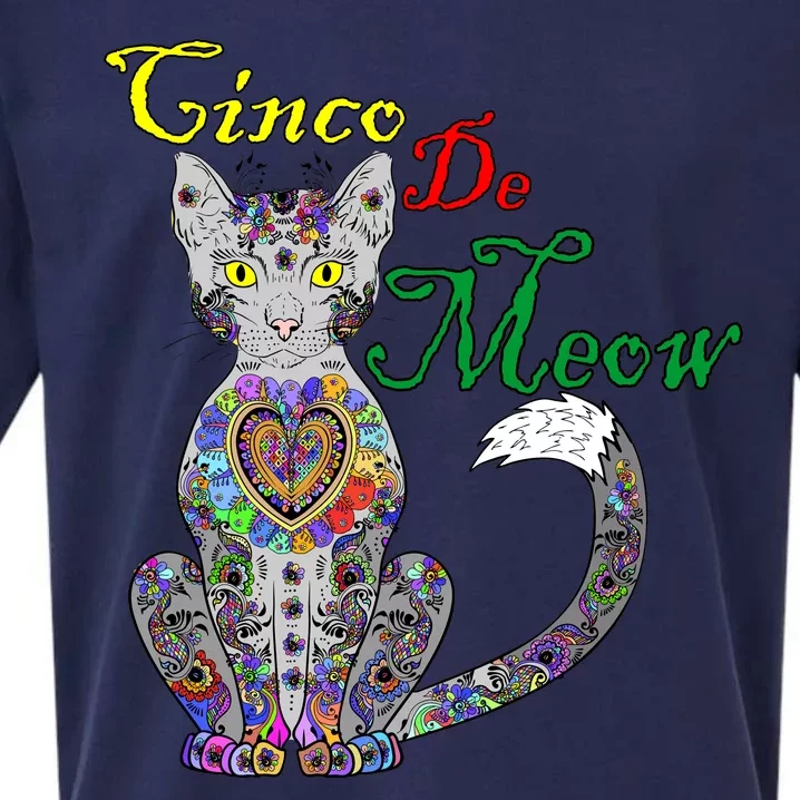 Cinco De Meow Funny Mexican Cat Sueded Cloud Jersey T-Shirt