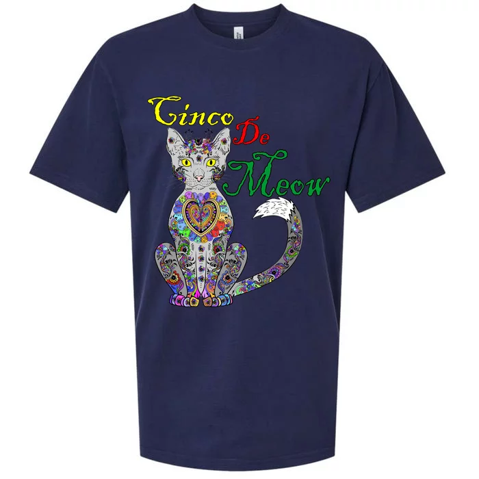 Cinco De Meow Funny Mexican Cat Sueded Cloud Jersey T-Shirt