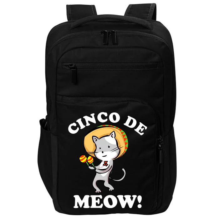 Cinco De Meow! Mayo Funny Mexican Cat Impact Tech Backpack