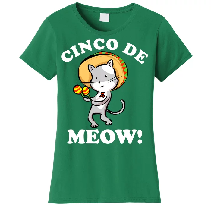 Cinco De Meow! Mayo Funny Mexican Cat Women's T-Shirt