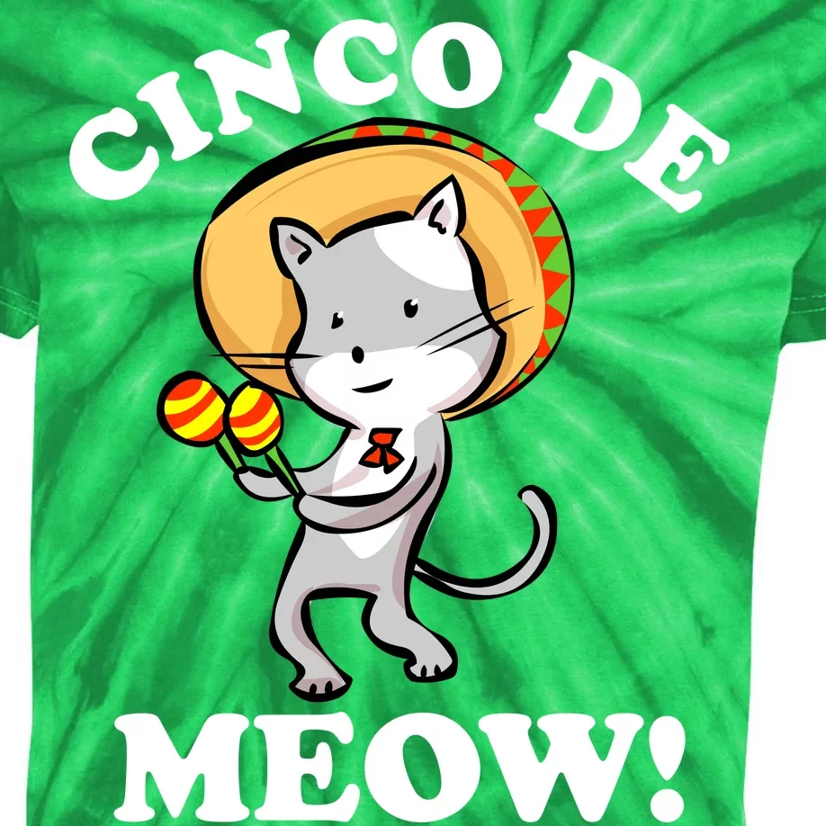 Cinco De Meow! Mayo Funny Mexican Cat Kids Tie-Dye T-Shirt