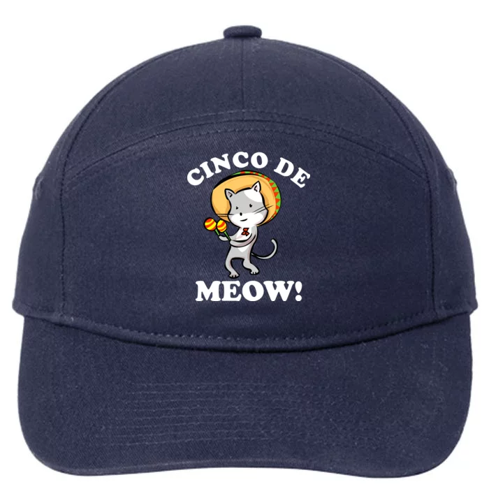 Cinco De Meow! Mayo Funny Mexican Cat 7-Panel Snapback Hat