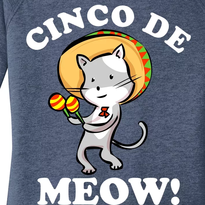 Cinco De Meow! Mayo Funny Mexican Cat Women's Perfect Tri Tunic Long Sleeve Shirt