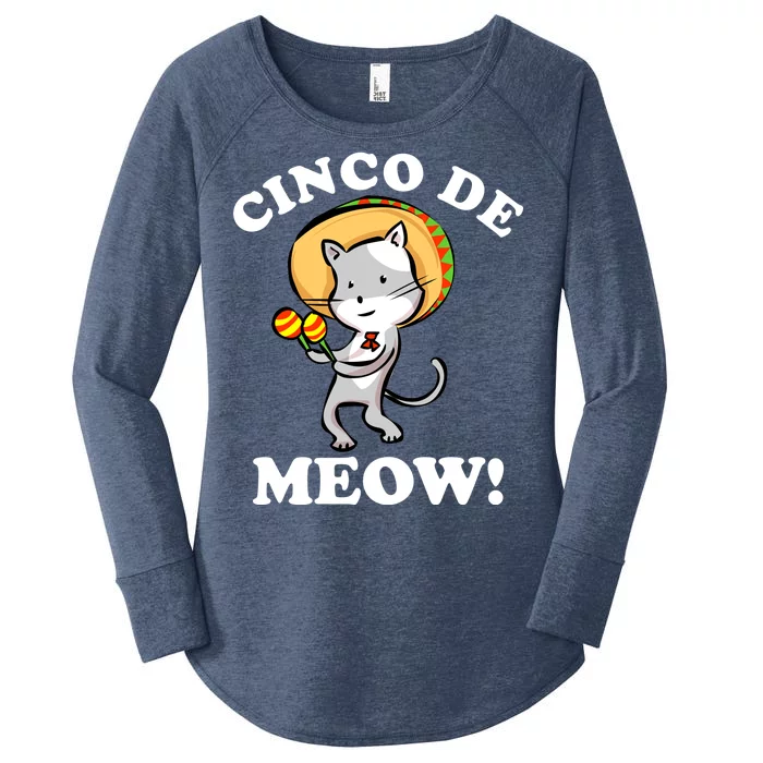 Cinco De Meow! Mayo Funny Mexican Cat Women's Perfect Tri Tunic Long Sleeve Shirt