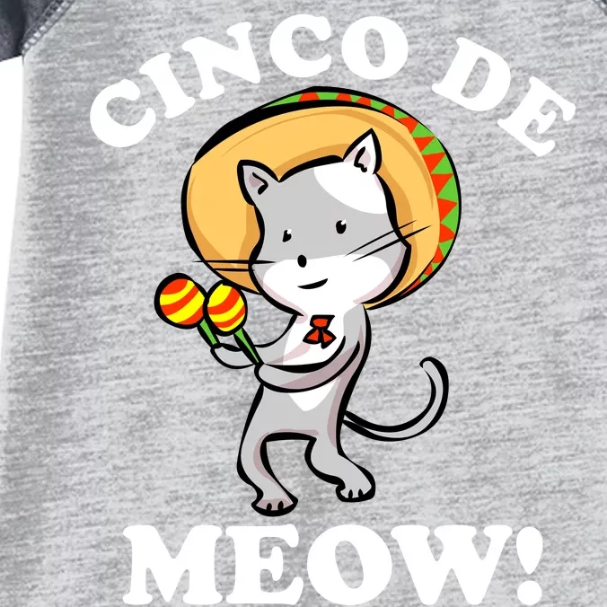 Cinco De Meow! Mayo Funny Mexican Cat Infant Baby Jersey Bodysuit