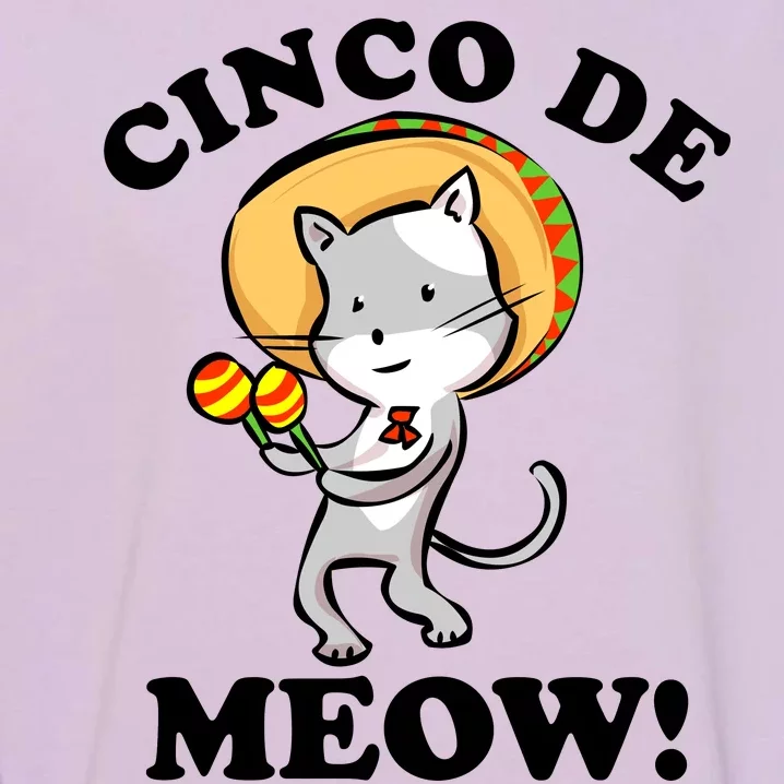 Cinco De Meow! Mayo Funny Mexican Cat Garment-Dyed Sweatshirt