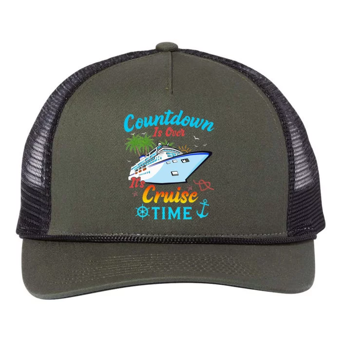 Countdown Is Over ItS Cruise Time Cruise Ship Retro Rope Trucker Hat Cap