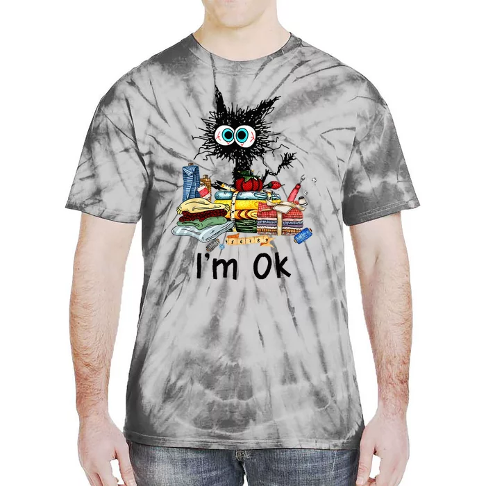 Cats Im Ok Funny Quilting Love Cats Tie-Dye T-Shirt