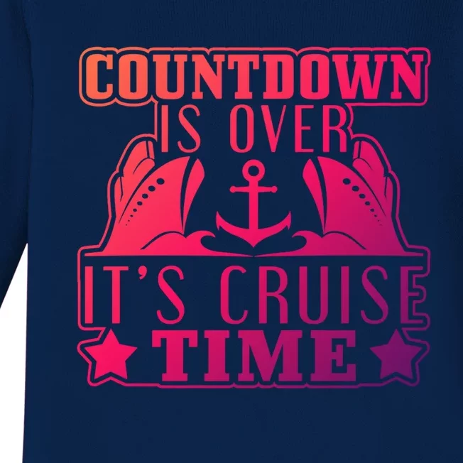 Countdown Is Over Its Cruise Time Holiday Gift Baby Long Sleeve Bodysuit