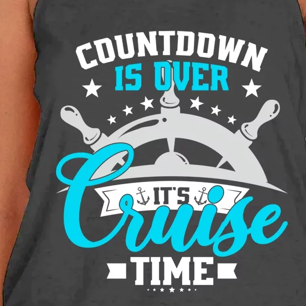 Countdown Is Over Its Cruise Time Summer Matching Cruise Gift Women's Knotted Racerback Tank