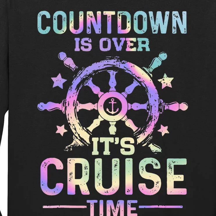 Countdown Is Over It's Cruise Time Funny Boat Cruising Tall Long Sleeve T-Shirt