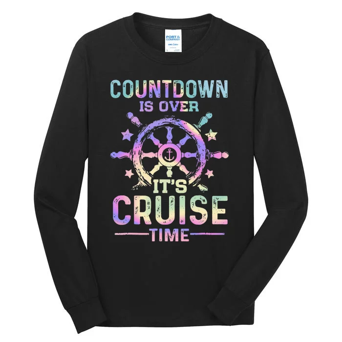 Countdown Is Over It's Cruise Time Funny Boat Cruising Tall Long Sleeve T-Shirt