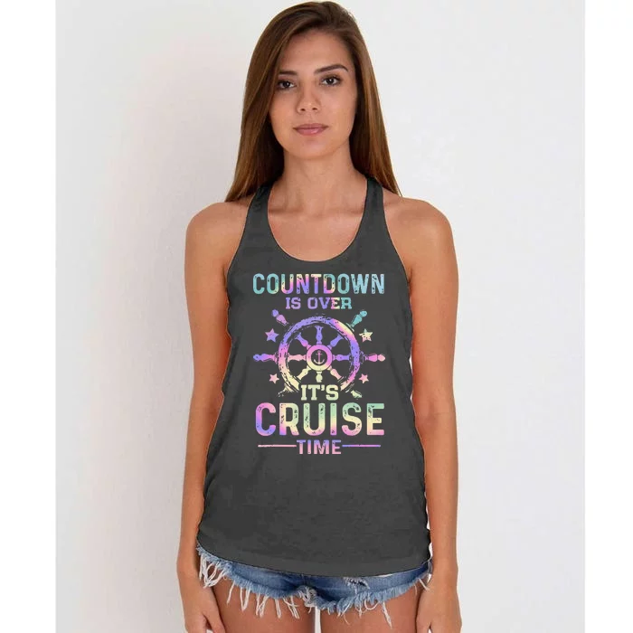 Countdown Is Over It's Cruise Time Funny Boat Cruising Women's Knotted Racerback Tank