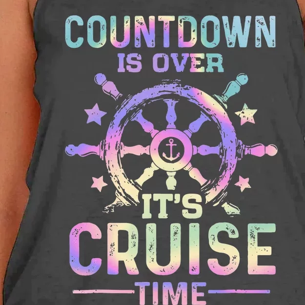 Countdown Is Over It's Cruise Time Funny Boat Cruising Women's Knotted Racerback Tank