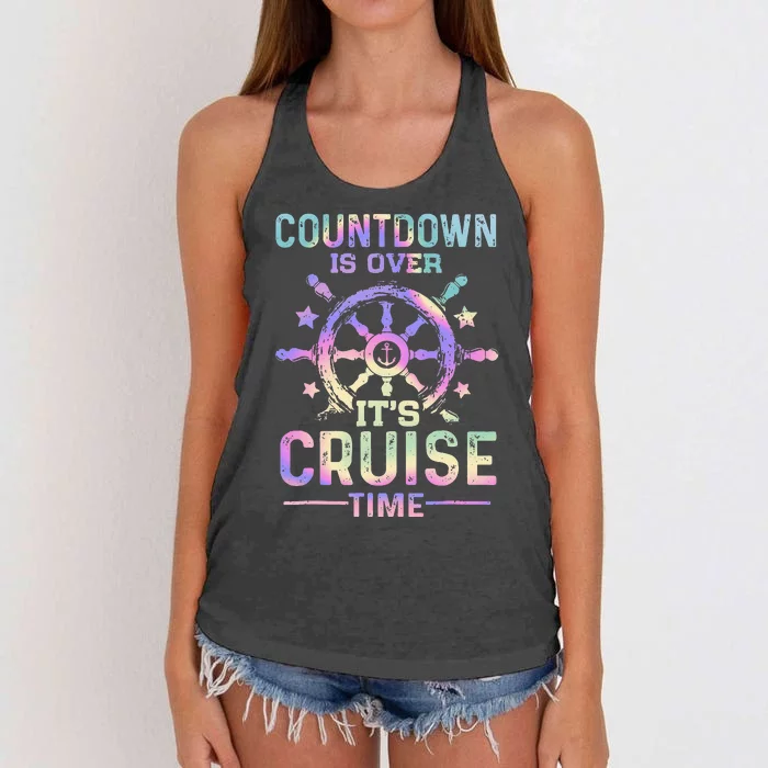 Countdown Is Over It's Cruise Time Funny Boat Cruising Women's Knotted Racerback Tank