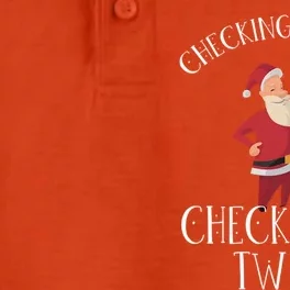 Checking It Once Checking It Twice Xmas Ice Hockey Santa Meaningful Gift Dry Zone Grid Performance Polo