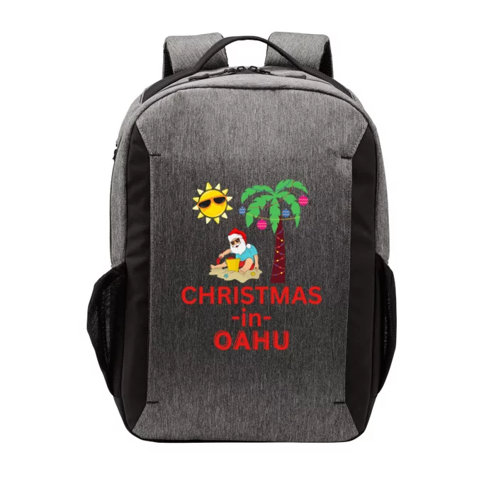 Christmas In Oahu Deck The Palm Trees Family Vacation Cool Gift Vector Backpack