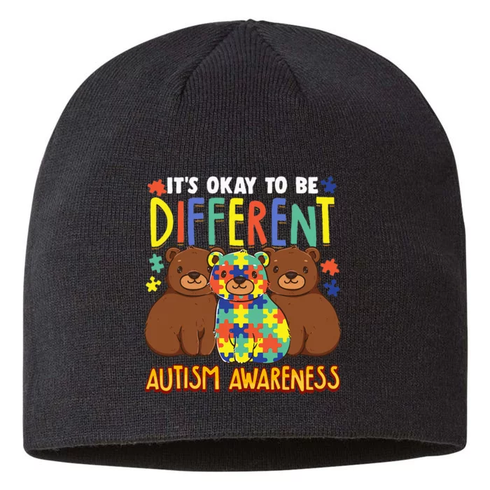 Cute It's OK To Be Different Autism Awareness Puzzle Bears 8 1/2in Sustainable Knit Beanie